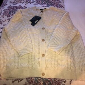 Jenni Kayne Ivory Cable Knit Cardigan